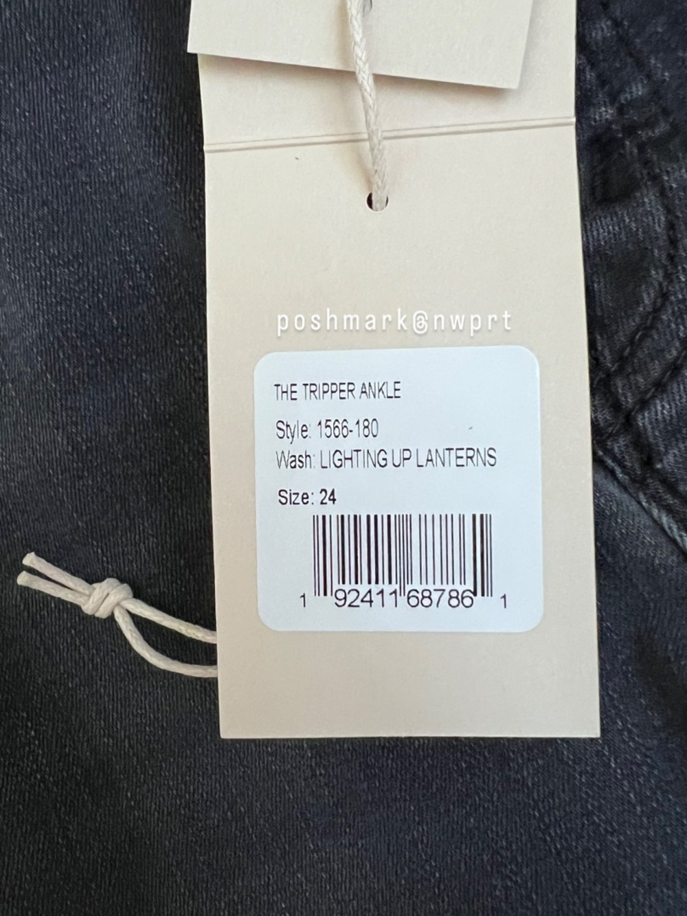 MOTHER Tripper Ankle High Waisted Lighting Up Lanterns Dark Grey Washed Black 24 - Picture 6 of 15
